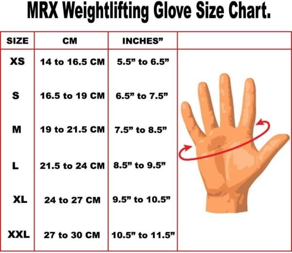 MRX Weightlifting Gloves for Men Workout Gloves Mens Wrist Support Lifting Gloves Male Gym Gloves | Workout Gym Accessories for Men Weight Lifting Fingerless Gym Exercise for Powerlifting - Image 3