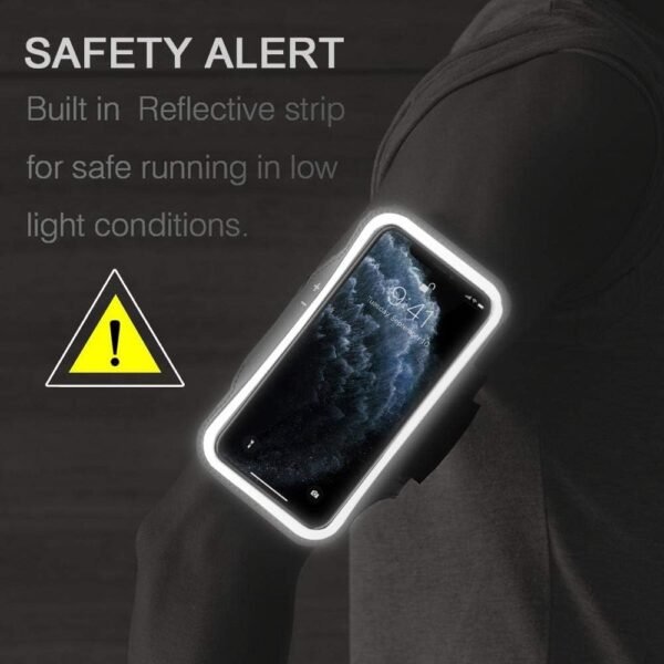 iPhone 16 Pro Max, 15 Pro Max, 16 Plus Armband, JEMACHE Gym Running Workouts Arm Band for iPhone 16/15/14 Plus, 16/15/14/13/12/11 Pro Max (Black) - Image 8