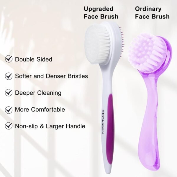 Silicone Exfoliating Face Scrubber, 2 Pack Facial Cleansing Brush Handheld Face Exfoliator Scrubber Double Side Face Brush Cleanser for Deep Cleansing, Blackhead Makeup Removal - Image 4