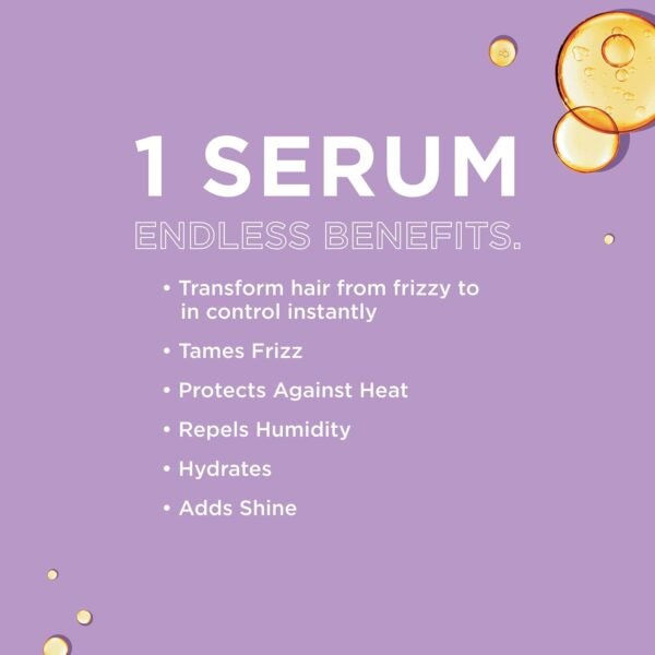 John Frieda Frizz Ease Extra Strength Hair Serum, Nourishing Hair Oil for Frizz Control, Heat Protectant with Argan & Coconut Oils, 1.69 fl oz - Image 6
