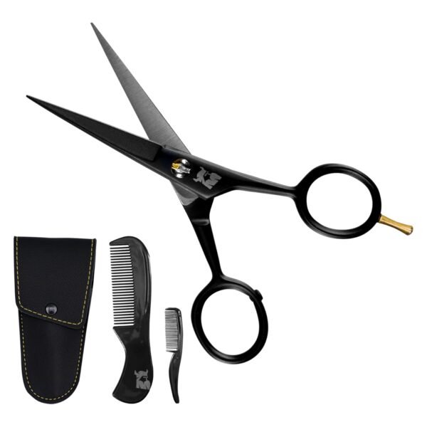 Striking Viking 5-Inch Professional German Beard & Mustache Scissors – Men’s Mustache Grooming Kit for Trimming Facial Hair with Beard Comb, Mustache Comb & Carry Case - Image 9