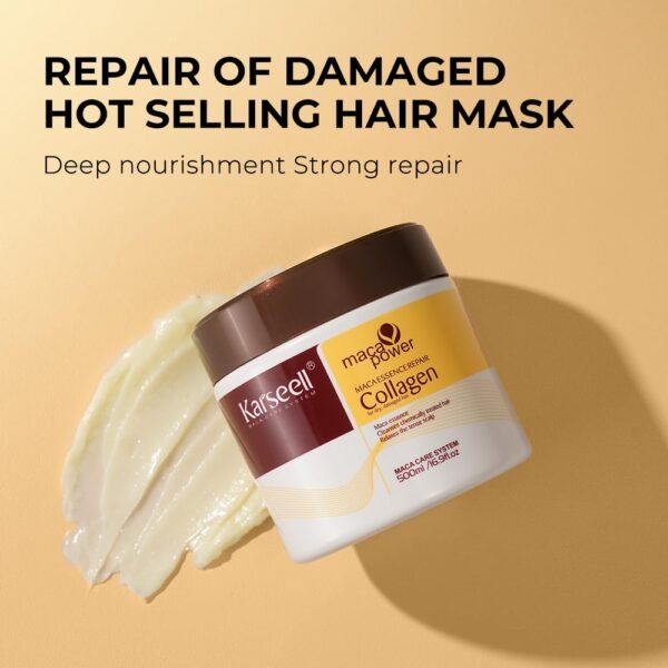 Karseell Collagen Hair Treatment Deep Repair Conditioning, Hair Mask Argan Oil Set for Dry Damaged Hair All Hair Types 16.9floz + 1.69floz - Image 4