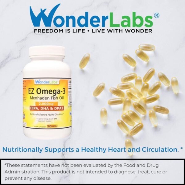 EZ Omega-3 Atlantic Menhaden Fish Oil Supplement 2000 mg, Burpless, Made in The USA, Perfect Balance of EPA+ DHA + DPA 180 Softgels - Image 4