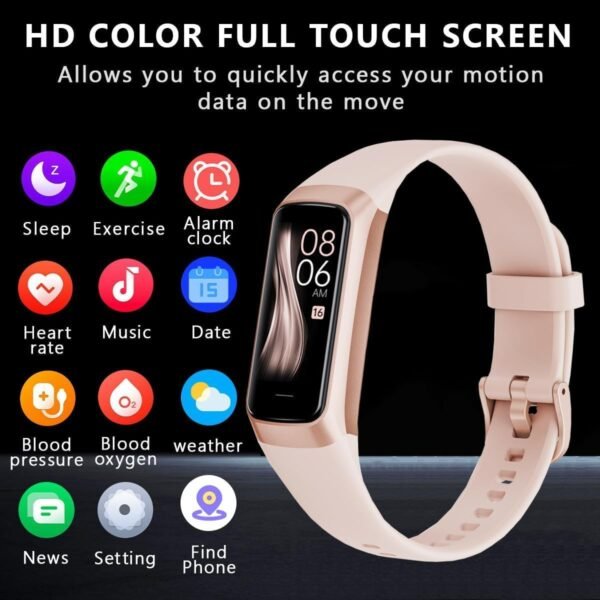 Fitness Tracker with 24/7 Heart Rate Sleep Blood Oxygen Monitor,IP68 Waterproof Smart Watch,1.10''AMOLED Touch Color Screen,Step Counter Health Activity Trackers for Women Men - Image 3