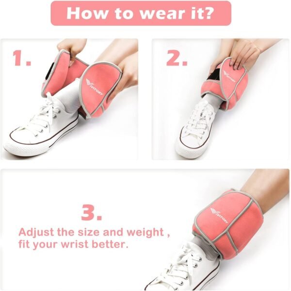 Vivitory Adjustable Ankle Weights for Women & Men, Leg Weights 2 to 10 Lbs, Arm Weights, Ankle Wrist Weights Set for Strength Training, Jogging, Gymnastics, Aerobics, Physical Therapy - Image 5