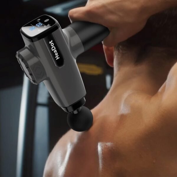 HeaDot Deep Tissue Muscle Therapy Gun for Athletes, Percussion Body Muscle Massager with 30 Speeds,6 Types of Massage Heads, Handheld Massager for Shoulder Neck Back Pain Relief (Carbon) - Image 10