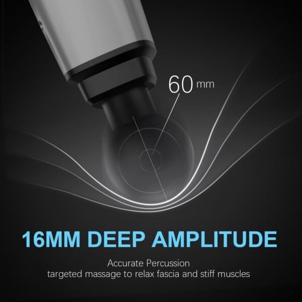HeaDot Deep Tissue Muscle Therapy Gun for Athletes, Percussion Body Muscle Massager with 30 Speeds,6 Types of Massage Heads, Handheld Massager for Shoulder Neck Back Pain Relief (Carbon) - Image 5