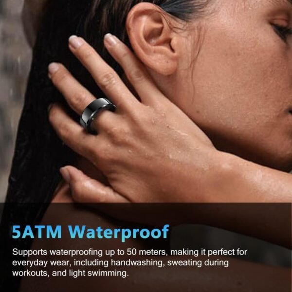 Smart Ring Health Tracker for Men Women with Charging Case, Waterproof Fitness Ring, Bluetooth Connected Health Ring, Activity Tracker Records Steps Distance Calories, Compatible with Android & iOS - Image 6