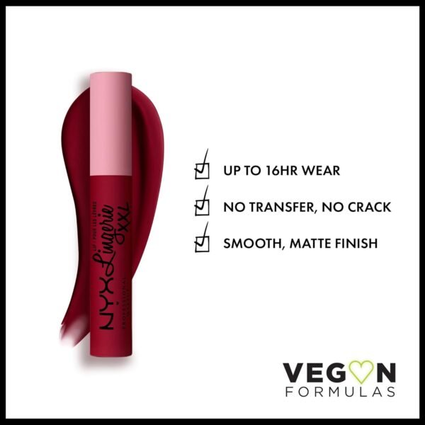 NYX PROFESSIONAL MAKEUP Lip Lingerie XXL Matte Liquid Lipstick - Sizzlin' (Oxblood Red) - Image 3