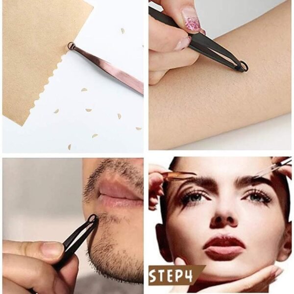 Universal Nose Hair Trimming Tweezers, Stainless Steel Eyebrow Trimmer, Friendly Round Tip, No Mirror Needed Easy Cut, for Noses, Sideburns, Brow, Body (1PC) - Image 7