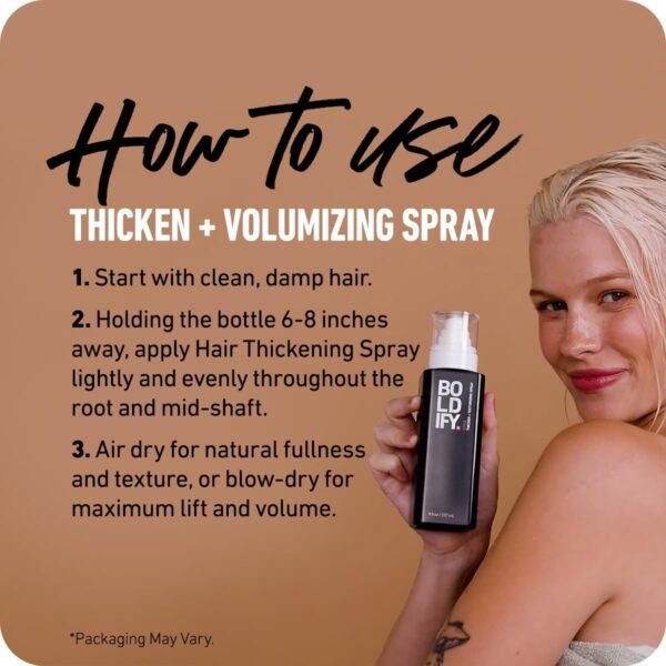 Boldify Hair Thickening Spray - Volume Booster - Stylist-Recommended Texture Spray for Hair Women & Men - 8oz - Image 8
