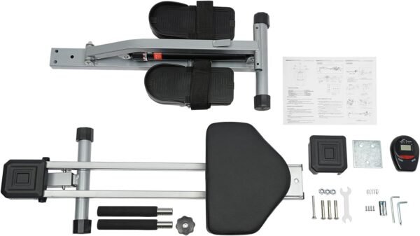 Compact Adjustable Rowing Machine with 12 Levels of Resistance,Hydraulic Rower for Home 300LBS Weight Capacity,Foldable Rower for Complete Body Workouts - Image 9