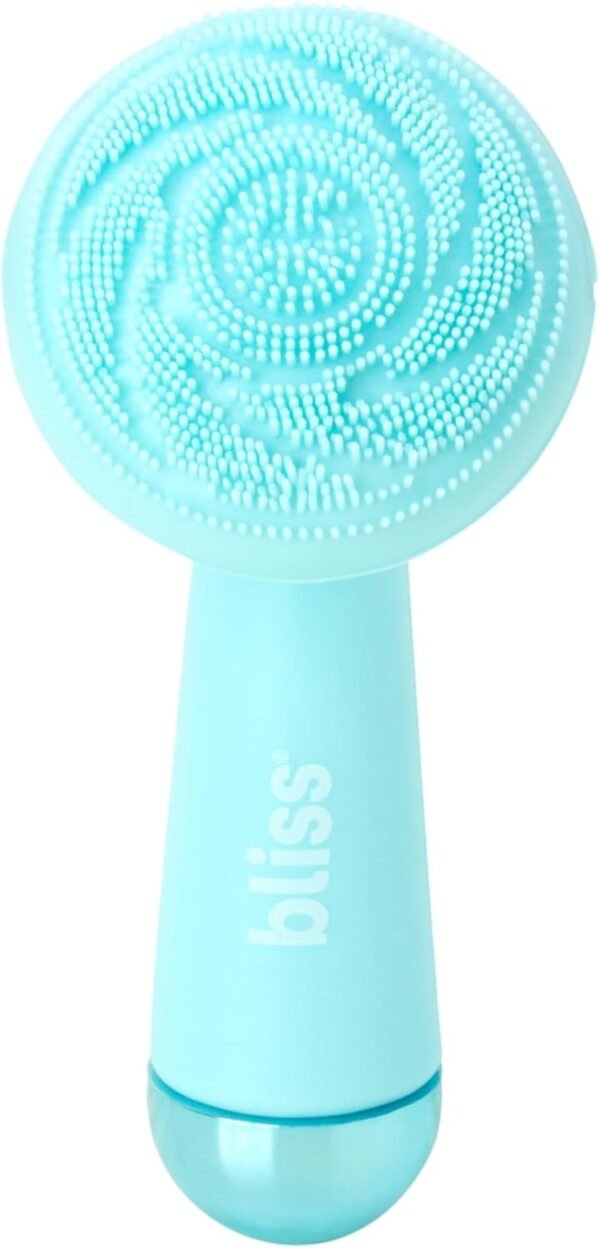 Bliss Facial Cleansing Brush - Electric Silicone Face Scrubber - Facial Massaging and Rejuvenating Skin Scrubber with 4 Modes, Size, Light Blue - Image 2