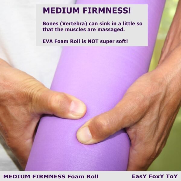 Small Size Medium Density EVA Foam Roller for Back & Leg Pain; Sore Muscle Recovery; Trigger Point Body Massage Roller Ø3.75 x18inch for Physical Therapy; Helps as Spine Cracker Stretcher - Image 4