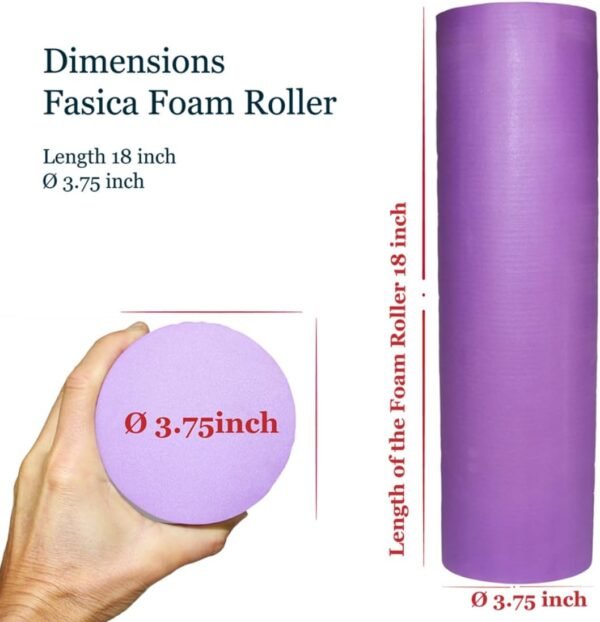 Small Size Medium Density EVA Foam Roller for Back & Leg Pain; Sore Muscle Recovery; Trigger Point Body Massage Roller Ø3.75 x18inch for Physical Therapy; Helps as Spine Cracker Stretcher - Image 8