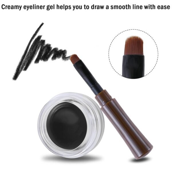 Boobeen Waterproof Gel Eyeliner Smudge-proof Eye Liner Gel Makeup Set High Pigment Easy to Apply Long-lasting For All Day - Image 3