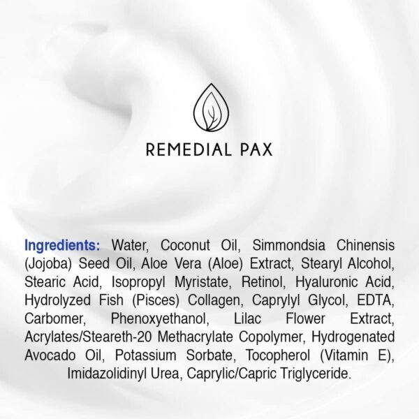 REMEDIAL PAX Collagen Cream for Face with Retinol and Hyaluronic Acid, Day and Night Anti Aging Skincare Facial Moisturizer, Hydrating Face Lotion, Moisturizing Cream to Reduce Wrinkles for Women Men - Image 10