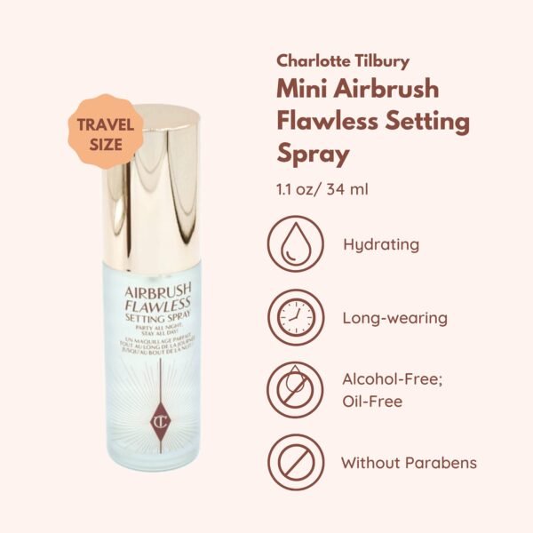 Charlotte Tilbury Airbrush Flawless Setting Spray 1.1 FL oz / 34 ml, Red - Image 3