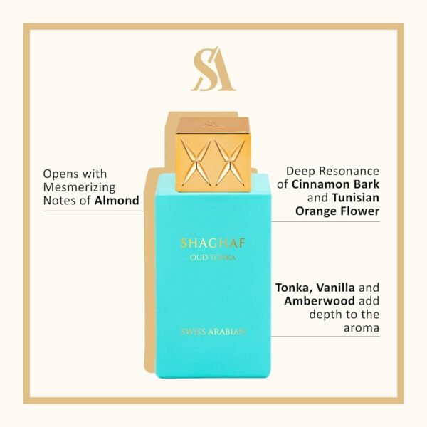 Swiss Arabian Shaghaf Oud Tonka - Vanilla Perfume with Warm Amber Fragrance - Earthy and Woody Allure - Enchanting Fusion of Arabic Perfume - 2.5 oz - Image 3