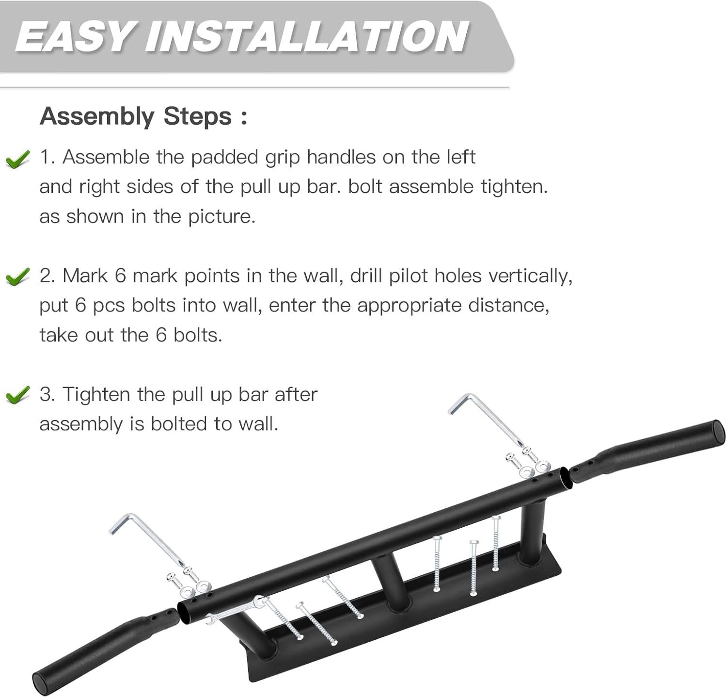 ATENTO Pull Up Bar, Chin Up Bars Ceiling Mount by Ultimate Body Press, Workout for Home Gym, Beam, Crossfit - Heavy-Duty, Foam Grip, Easy installation - Image 8
