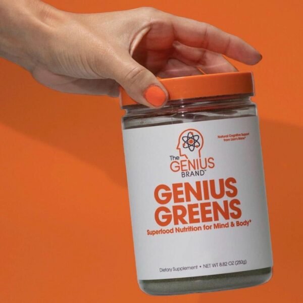 Genius Super Greens Superfood Powder, Nootropic Supplement - Organic Spirulina Powder with Lions Mane, Kale, Spinach & Antioxidants - Juice & Smoothie Mix for Energy, Immunity & Gut Health - Image 7