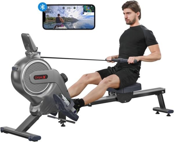 Dripex Rowing Machines for Home, Rowing Machine Max 350LBS, Magnetic Rower with 16 Levels of Workout Resistance, Durable Slide Rail, Bluetooth App Supported, LCD Monitor, Row Machine for Gym Exercise - Image 2