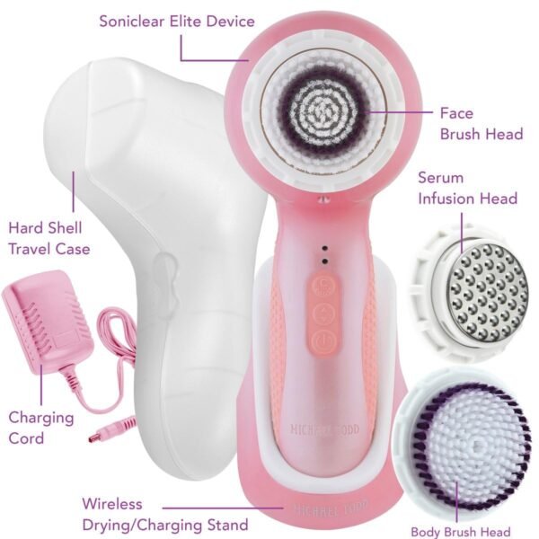Michael Todd Beauty - Soniclear Elite - Facial Cleansing Brush System - 6-Speeds - Face Cleansing Brush & Exfoliating Body Scrubber - Image 7