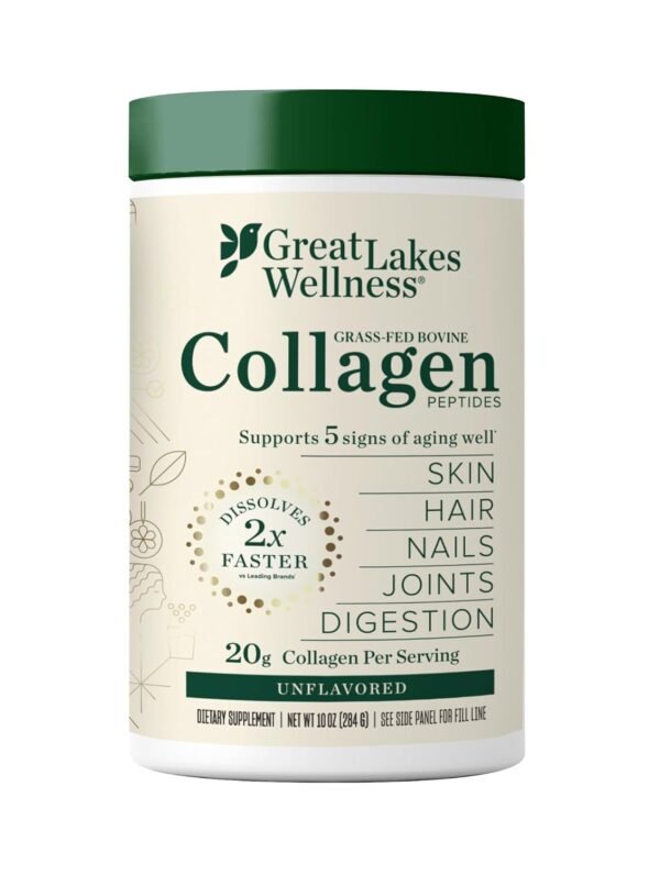 Great Lakes Wellness Collagen Peptides Powder for Skin, Hair, Nails, Joints & Digestion - Unflavored - Quick Dissolve Hydrolyzed, Non-GMO, Keto, Kosher - 10 oz - Image 2