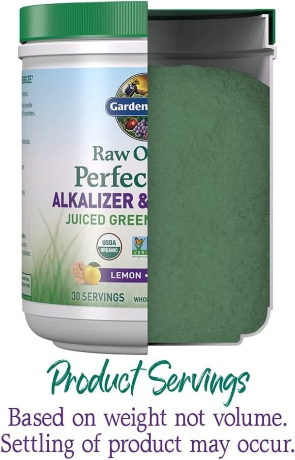 Garden of Life Raw Organic Perfect Food Alkalizer & Detoxifier Juiced Greens Superfood Powder - Lemon Ginger, 30 Servings - Non-GMO, Gluten Free Whole Food Dietary Supplement, Plus Probiotics - Image 5