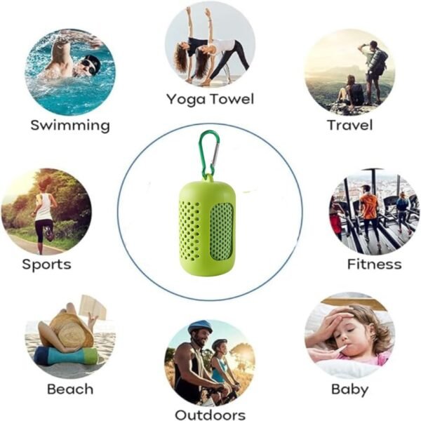 Cooling Towel[5 Pcs]-Sweat Towel,Gym Towel,Ice Towel Yoga Towel with Silicone Storage Bag,Basketball Towel,Camping Hiking Towels,Golf Cooling Towel（Green、Blue、Purple、Pink、Orange） - Image 5