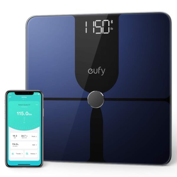 eufy by Anker, Smart Scale P1 with Bluetooth, Body Fat Scale, Wireless Digital Bathroom Scale, 14 Measurements, Weight/Body Fat/BMI, Fitness Body Composition Analysis, Black/White, lbs/kg. - Image 2