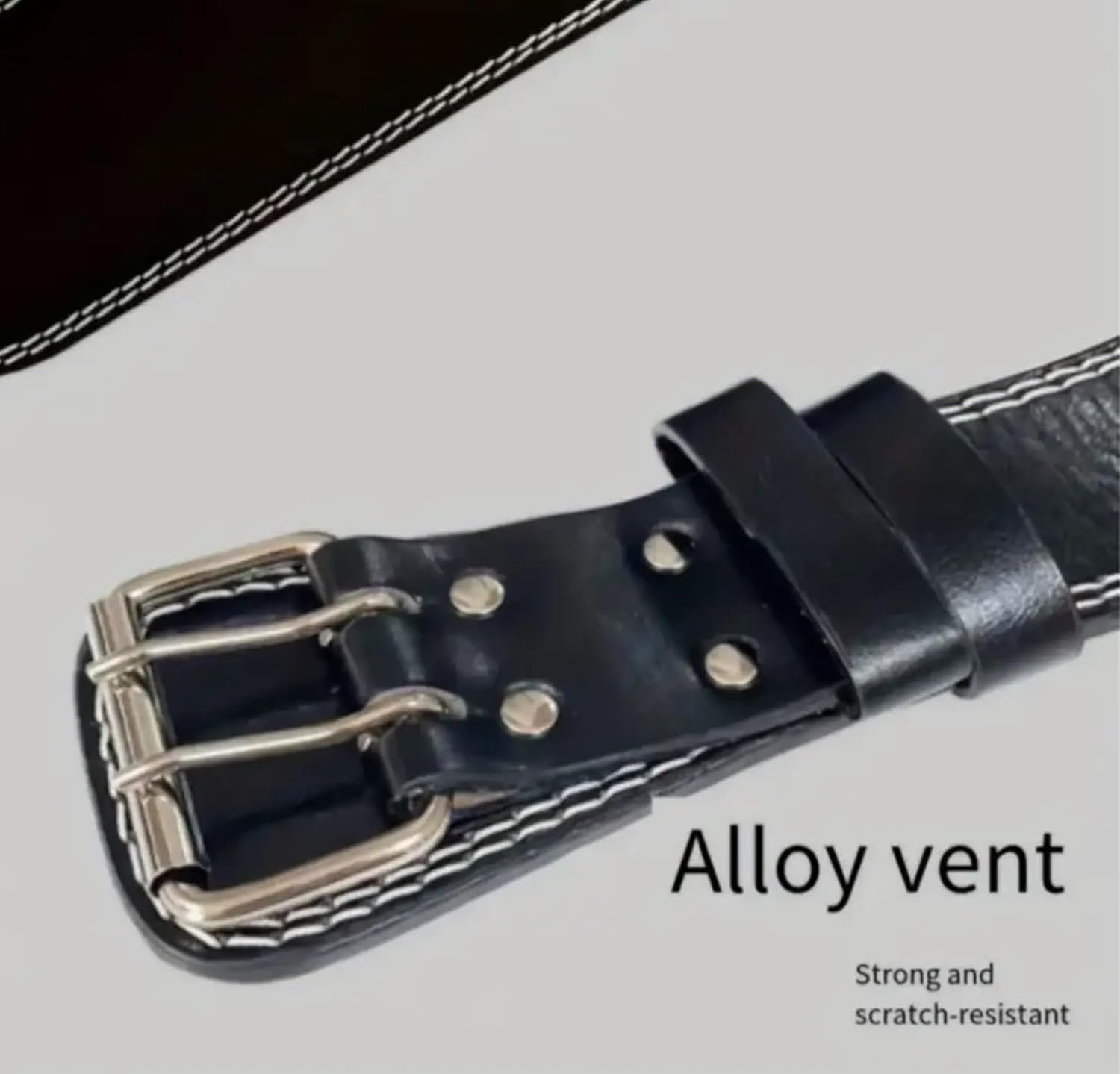 Weightlifting Belt, Leather Weight Lifting Belt for men and women - Functional Support Weight Belt - Gym Belt for Weightlifting, Powerlifting & Deadlifts | Adjustable - Image 3