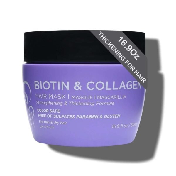 Luseta Biotin Collagen Hair Mask for Dry & Damaged Hair 16.9 Oz, Strengthening & Thickening Treatment for Hair Growth, Deep Conditioning Hair Treatment - Image 2
