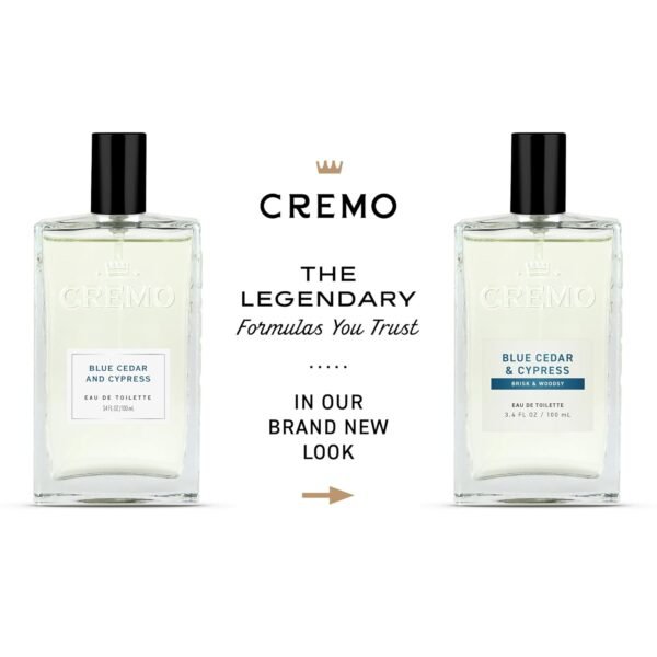 Cremo Cologne for Men - Blue Cedar & Cypress Mens Cologne Spray- A Woodsy Scent with Notes of Lemon Leaf, Cypress and Cedar, Fragrances For Men, 3.4 Fl Oz - Image 3