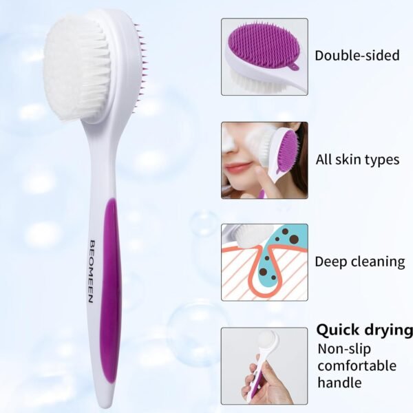 Silicone Exfoliating Face Scrubber, 2 Pack Facial Cleansing Brush Handheld Face Exfoliator Scrubber Double Side Face Brush Cleanser for Deep Cleansing, Blackhead Makeup Removal - Image 3