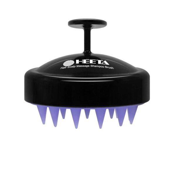 HEETA Shampoo Scalp Brush Massager Hair Growth, Scalp Scrubber with Soft Silicone Bristles for Hair Growth & Dandruff Removal, Hair Brush for Scalp Exfoliator, Black - Image 2