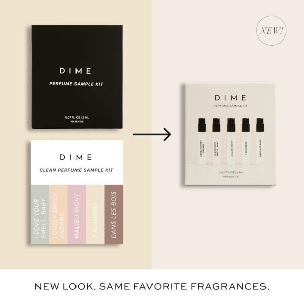 DIME Beauty Perfume Sampler, Hypoallergenic, Clean Perfumes, Eau de Toilette For Women (Set of 5, 2 ml) - Image 4
