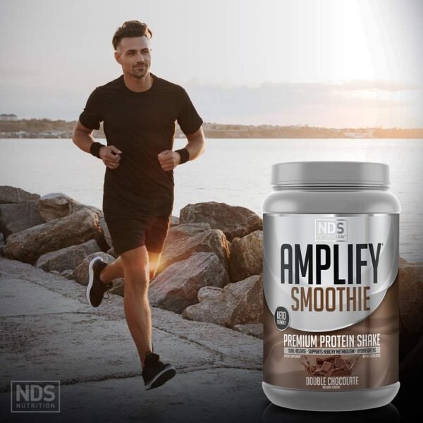 AMPLIFY NDS Nutrition Smoothie Premium Whey Protein Powder Shake with Added Greens and Amino Acids - Build Lean Muscle, Gain Strength, Lasting Energy, and Lose Fat - Double Chocolate (30 Servings) - Image 6