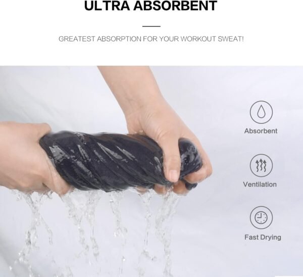 KinHwa Gym Towels for Men Sweat Absorbent Workout Towels Soft Microfiber Sports Towel Perfect Size for Workouts, Yoga, Running, Biking or Camping 16inch x 31inch 3 Pack Gray - Image 3