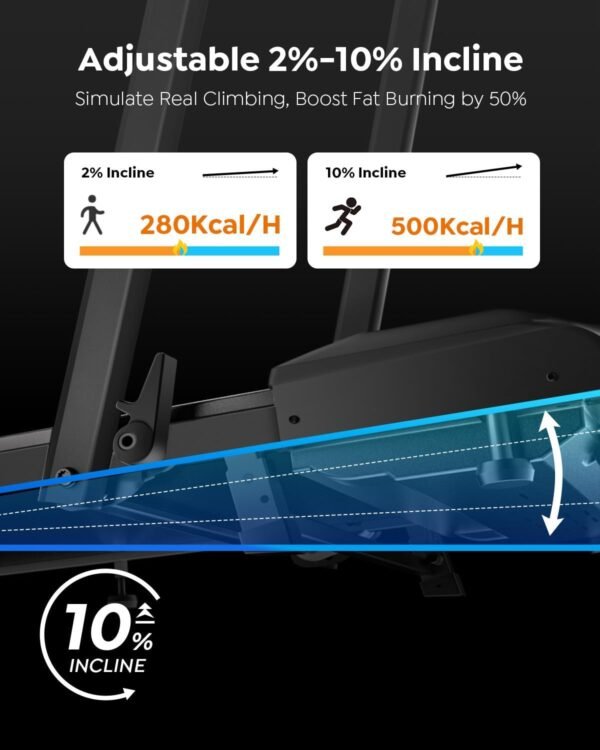 Walking Pad Treadmill with Incline, 2 in 1 Foldable Treadmills for Home Small Office, 300lbs Portable Compact Under Desk Treadmill with App, Remote Control and LED Display - Image 4