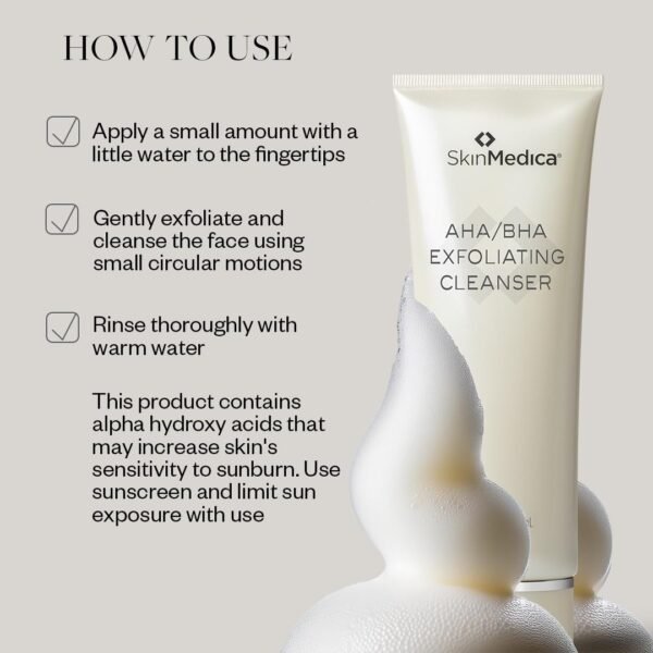 SkinMedica AHA/BHA Exfoliating Cleanser - Gently Scrub Away Dead Skin with Exfoliating Face Wash Cleanser, Improving the Appearance of Skin Tone and Texture, 6 Fl Oz - Image 4