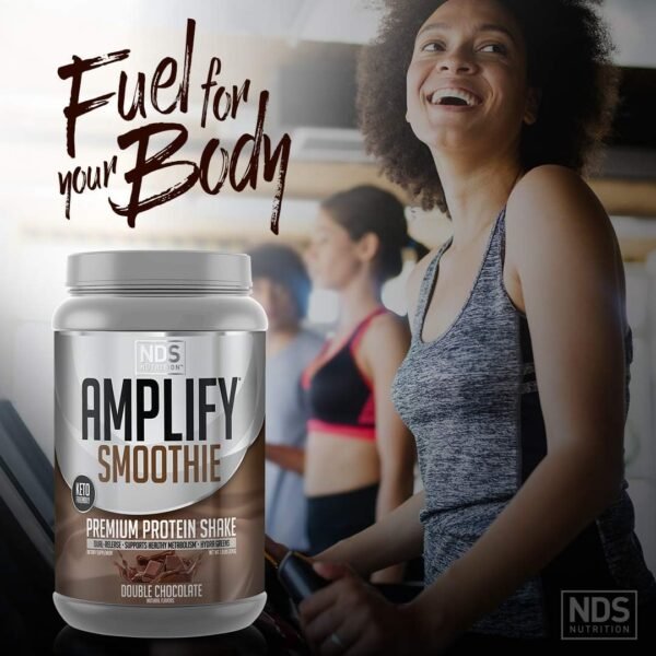 AMPLIFY NDS Nutrition Smoothie Premium Whey Protein Powder Shake with Added Greens and Amino Acids - Build Lean Muscle, Gain Strength, Lasting Energy, and Lose Fat - Double Chocolate (30 Servings) - Image 5