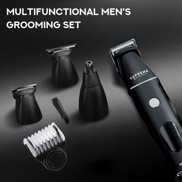 Supreme Trimmer All-in-One IPX6 Multigroomer | 120 Min Run Time | 14pc Versatile Grooming Kit w/Guide Combs & Interchangeable Heads for Full Body | SMG3030 - Image 8