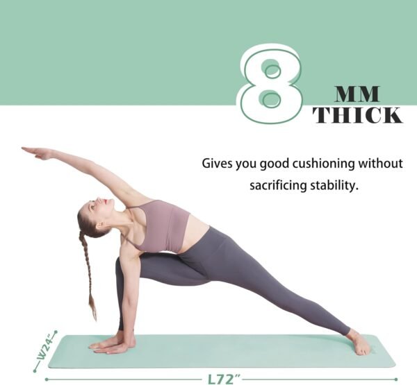 UMINEUX Yoga Mat Extra Thick 1/3'' Non Slip Yoga Mats for Women Eco Friendly TPE Fitness Exercise Mat with Carrying Sling & Storage Bag - Image 6