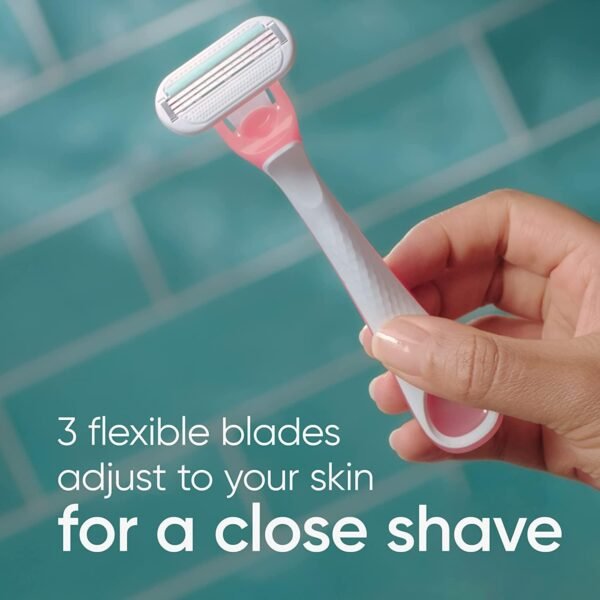Gillette Venus Sensitive Disposable Razors for Women with Sensitive Skin, 6 Count, Delivers Close Shave with Comfort - Image 3
