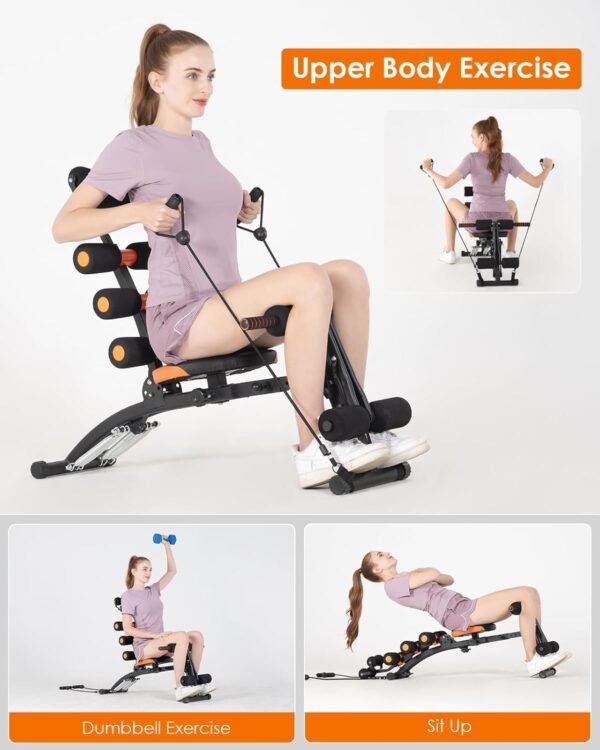 Dskeuzeew Ab Workout Bench for Home Gym, Multi-Functional Adjustable Ab Crunch Machine for Total Body Workout, Ab Exercise Equipment for Abs, Ab Trainer for Core, Leg, Thighs, Buttocks, Sit-up - Image 3