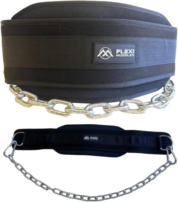 Dip Belt for Weightlifting - Heavy-Duty Steel Chain for Pull-Ups, Dips, Squats, and Bodybuilding - Comfortable Neoprene Support for Gym Training - Ideal for Men & Women - Image 2