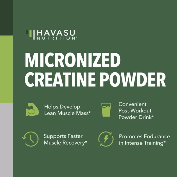 Micronized Creatine Monohydrate Powder - 5g Unflavored Post-Workout Recovery for Lean Muscle Mass, Endurance, and Energy Production - Easy-to-Mix - Vegan, Non-GMO, Gluten-Free - 60 Servings - Image 4