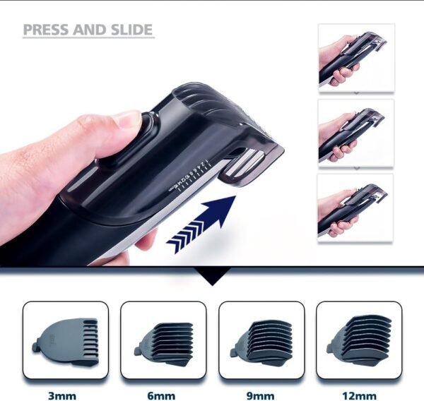 Hatteker Mens Hair Clipper Beard Trimmer Grooming kit Hair Trimmer Mustache Trimmer Body Groomer Trimmer for Nose Ear Facial Hair Cordless Waterproof 5 in 1 - Image 5