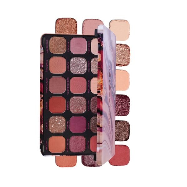 Revolution Beauty, Forever Flawless Eyeshadow Palette, 18 Pigmented Shades, Nude & Warm Pressed Powder Mattes, Shimmers, Glitters, Allure, 15 X 0.04 Oz. - Image 2